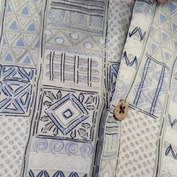 Joseph & Feiss Printed Silk Shirt Size 2X Cream - Picture 5 of 10